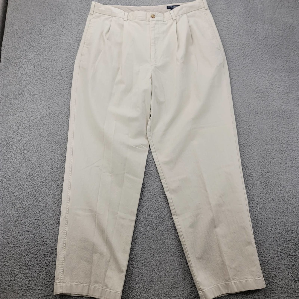 Daniel Cremieux Dress Pants Mens 38x32 Tan‎ Pleated Straight Academia Classics
